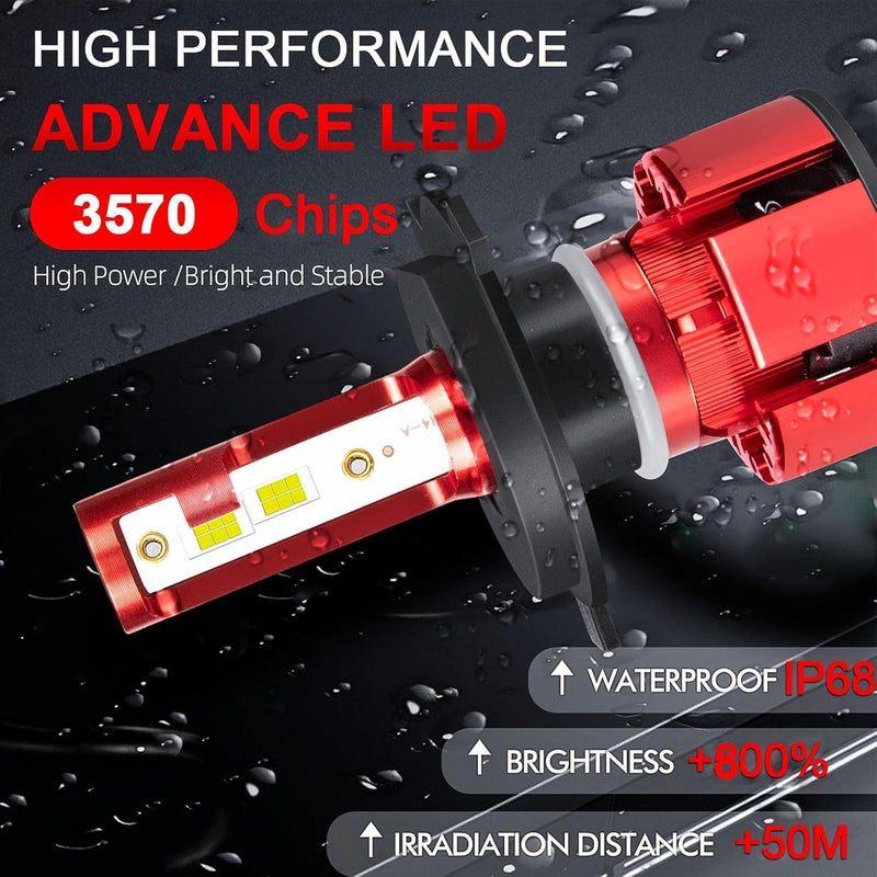 LTZXAP For Toyota 4Runner 1999-2002 Light Bulbs, 800% Brightness Hi and Lo Beam+Fog Light Bulbs, 6500K White, 36000LM Super Bright, IP68 Waterproof, Superfocused Beam Mode, 4PCS - Image 2